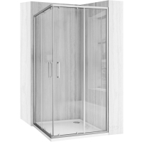 душова кабіна Rea City 90x90 nickel brush, скло прозоре (REA-K6496)