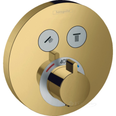 термостат скрытого монтажа Hansgrohe Shower Select S на два потребителя, золото (15743990)