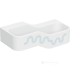 умывальник для детей Geberit Bambini 90x39 без отверстий под смеситель, правый, белый альп/голубой (502.974.SX.2)