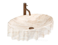 умивальник Rea Aurelia Reno 62x38 матовий, бежевий, імітація каменю (REA-U3505)