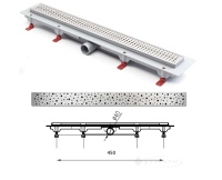 душовий канал MCH З горизонтальним фланцем, решітка Краплі 45 см (CH-450DN1)