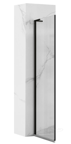 Душевая стенка Rea Hugo 90x200,5 безопасное стекло, прозрачное, чёрный (REA-K6611)