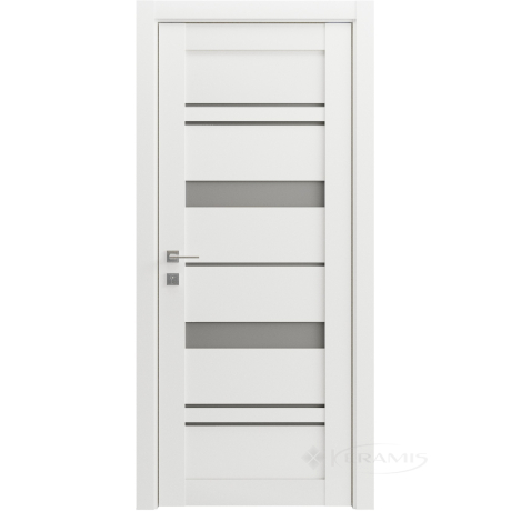 Дверне полотно Grand Lux 5 600 мм, напівскло сатин, білий