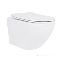 унитаз Qtap Jay подвесной, без ободка, с сиденьем soft-close белый (QT07335175W)