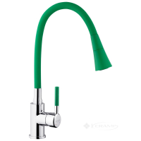 смеситель для кухни Kroner Kuche U-образный, хром/зеленый (Kuche-C132GRN)