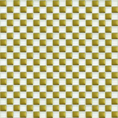 мозаика Grand Kerama 30х30 (1,5х1,5) шахматка бело-золотое (413)