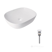 умывальник Qtap Aquarius 47x38x12 с донным клапаном PU02 white (QT21112185WN47295)