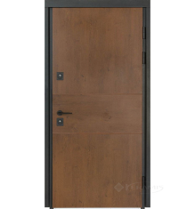 двері вхідні Булат Термо House 950x2050x95 права модель 703/191, дуб бронза/горіх натуральний (0033)