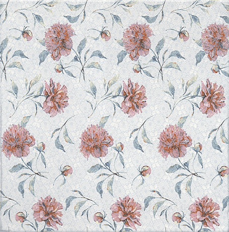 Плитка Kerama Marazzi Ковентри Цветы 40,2x40,2 белая (4221)
