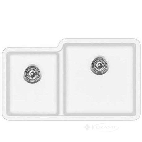 Кухонна мийка Aquasanita Arca 810x480x230 дві чаші, права, альба (SQA230R/LW 710)