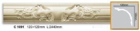 карниз Elite Decor Gaudi Decor 12x12x244 с орнаментом белый (C 1091)