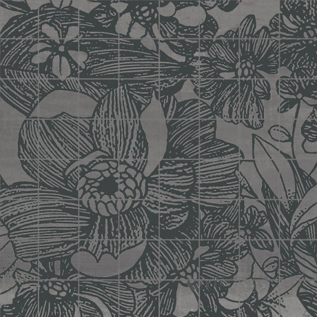 Мозаїка Ragno Ironstone 37,5x37,5 flora argento