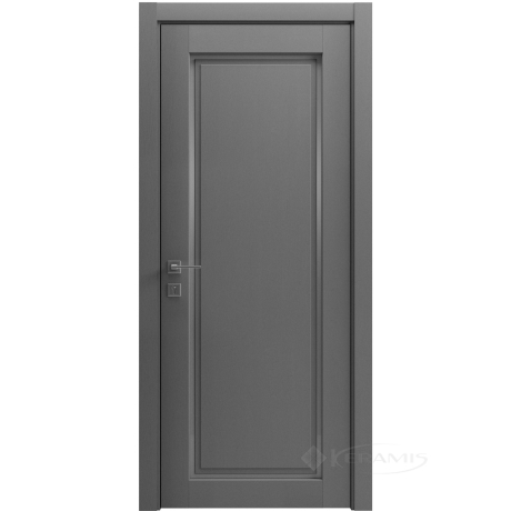 Дверне полотно Rodos Style 1 600 мм, напівскло, каштан сірий