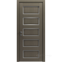 дверное полотно Rodos Style 5 700 мм, полустекло, серый дуб