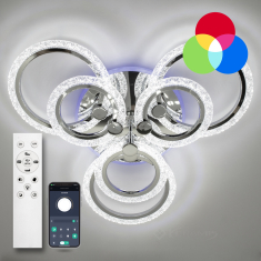 люстра потолочная LED Luminaria Lily RGB 90w 7r chrome-ice LED с пультом