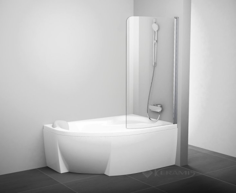 Штора для ванни Ravak CVSK1 ROSA 160/170 R white+Transparent (7QRS0100Y1)