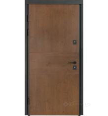 двері вхідні Булат Термо House 950x2050x95 ліва модель 703/191, дуб бронза/горіх натуральний (0033)