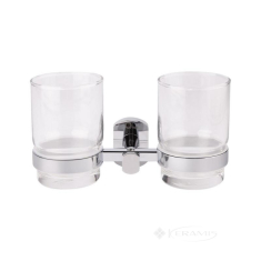 склянка з тримачем Qtap Liberty подвійний, хром (QTLIBCRM1155)