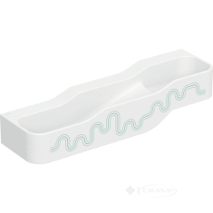 умывальник для детей Geberit Bambini 140x39 без отверстий под смеситель, левый, белый альпийський/зеленый (502.975.79.2)