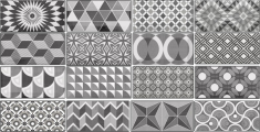 плитка Equipe Metro 7,5x15 patchwork b & w