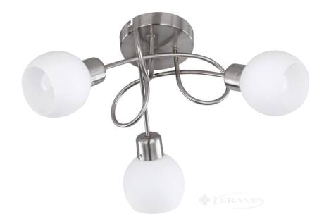 Світильник стельовий Trio Freddy, нікель матовий, білий, 3 лампи, LED (624830307)