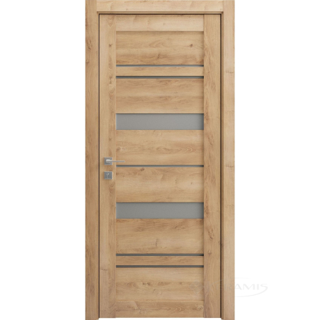 Дверне полотно Grand Lux 5 700 мм, напівскло сатин, шервуд