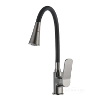 смеситель для кухни Frap с выдвижным изливом, черный (F4462-9)