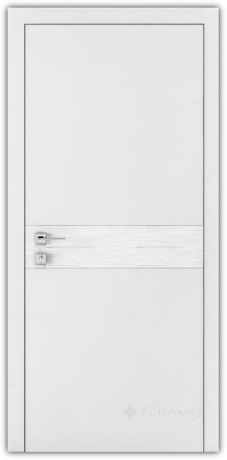 Дверное полотно Rodos Loft Wave G 600 мм, с вставкой, белый мат