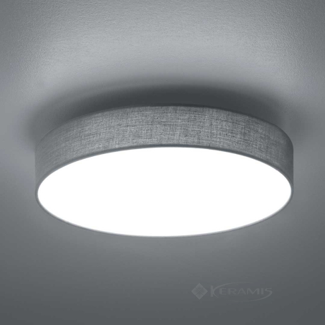 Світильник стельовий Trio Lugano, сірий, нікель матовий, 40 см, LED (621912411)