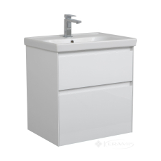 тумбочка с умывальником Aqua Rodos Валенсия 60x85x45 подвесная, белая (АР000094899)