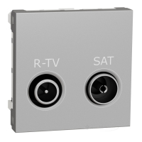 розетка Schneider Electric Unica New R-TV/SAT 1 пост., 16 А, 250 В, без рамки, алюминий (NU345530)