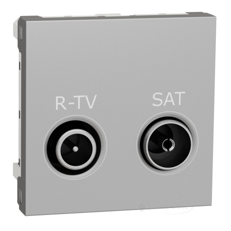 Розетка Schneider Electric Unica New R-TV/SAT 1 пост., 16 А, 250 В, без рамки, алюміній (NU345530)
