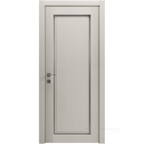 Дверне полотно Rodos Style 1 600 мм, напівскло, каштан бежевий