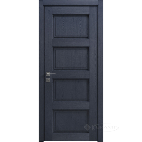 Дверное полотно Rodos Style 4 600 мм, глухое, сосна браш cobalt