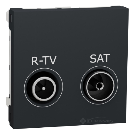 Розетка Schneider Electric Unica New R-TV/SAT 1 пост., 16 А, 250 В, без рамки антрацит (NU345554)