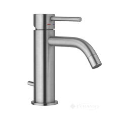 змішувач для умивальника Paffoni Light з донним клапаном, сталь (LIG075ST)