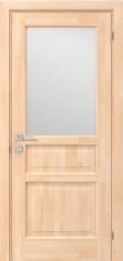 дверное полотно Rodos Woodmix Praktic 600 мм, с полустеклом, массив сосны без покрытия