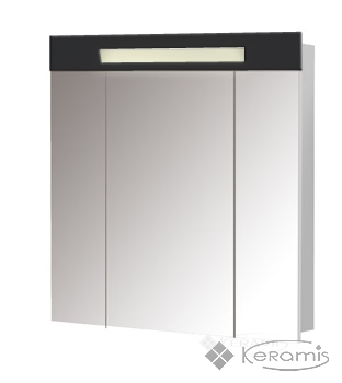 Шкафчик зеркальный Мойдодыр Париж 60x14x82 черный (ЗШ-60)