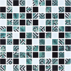 мозаика Kotto Keramika GMP 0825021 С3 print 24/white/black 30х30