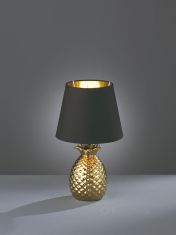 настольная лампа Reality Pineapple, черный, золотой, 35 см (R50421079)