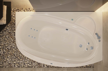 Гідромасажна ванна WGT Rialto Turano 170x90 HYDRO LINE права + корпус + рама + злив /перелив (RLTTRN170RHLPCW)