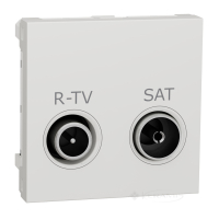 розетка Schneider Electric Unica New R-TV/SAT 1 пост., 16 А, 250 В, без рамки, біла (NU345518)