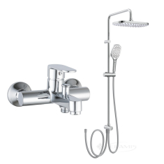 душовий набір Imprese змішувач для ванни Lesna + душова система Bila Desne (10070+T-00300SQ), хром (SET20230604)