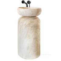 умивальник Rea Cheri 41x41 матовий, бежевий, імітація каменю (REA-U0608)