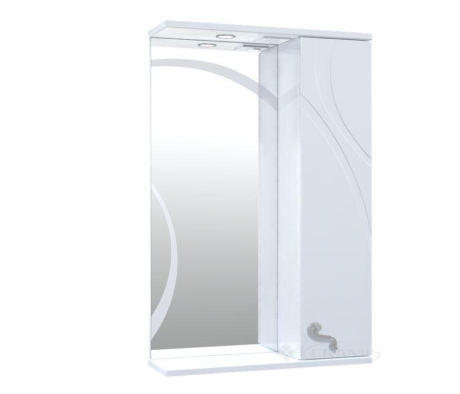 Зеркало Aquarius Ронда 55x17x85 со шкафчиком и подсветкой белый (05911)