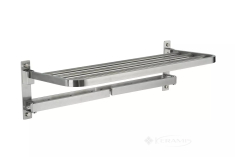 полочка для полотенец Frap с крючками, поворотная, нержавеющая сталь (F30424)