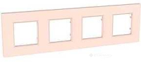 рамка Schneider Electric Unica Quadro, 4 пост., рожево-перлова (MGU4.708.37)