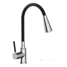 змішувач для кухні Frap з гнучким виливом 2 режими, чорний (F4044)