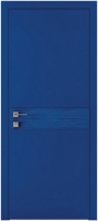 дверное полотно Rodos Loft Wave G 600 мм, с вставкой, ral 5010 синий