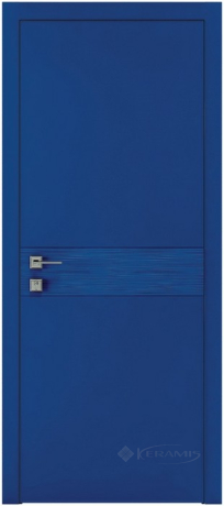 Дверне полотно Rodos Loft Wave G 600 мм, з вставкою, ral 5010 синій